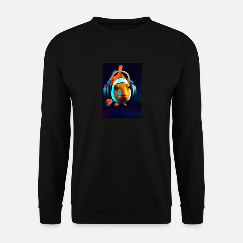 Clownfisch Kopfhörer - Unisex Pullover - Schwarz