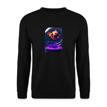 Clownfisch Kopfhörer - Unisex Pullover - Schwarz - Vorne - Alina (178cm) & Michal (187cm)