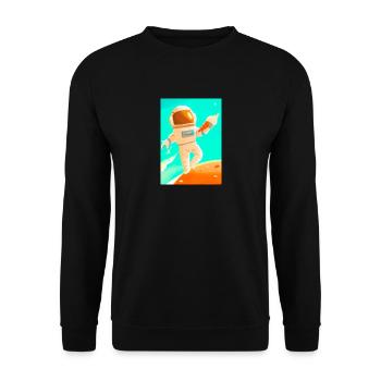 Astronaut mit Eiscreme - Unisex Pullover - Schwarz - Vorne - Alina (178cm) & Michal (187cm)