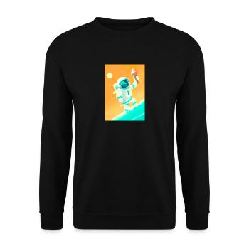 Astronaut mit Eiscreme - Unisex Pullover - Schwarz - Vorne - Alina (178cm) & Michal (187cm)