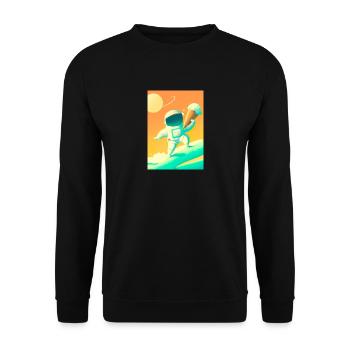 Astronaut mit Eiscreme - Unisex Pullover - Schwarz - Vorne - Alina (178cm) & Michal (187cm)