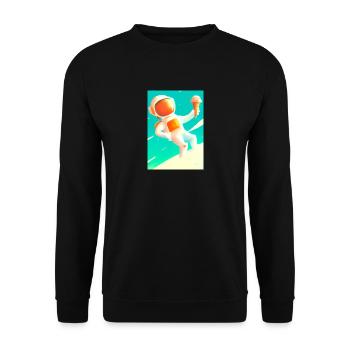 Astronaut mit Eiscreme - Unisex Pullover - Schwarz - Vorne - Alina (178cm) & Michal (187cm)