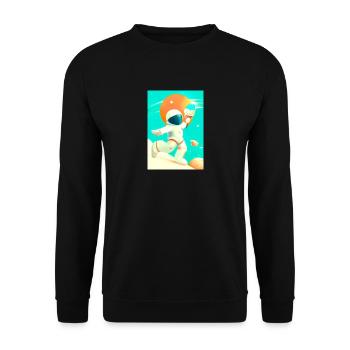 Astronaut mit Eiscreme - Unisex Pullover - Schwarz - Vorne - Alina (178cm) & Michal (187cm)