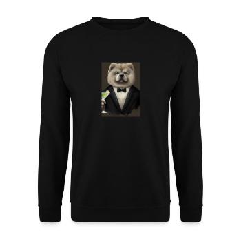 Chow Chow Anzug Martini - Unisex Pullover - Schwarz - Vorne - Alina (178cm) & Michal (187cm)