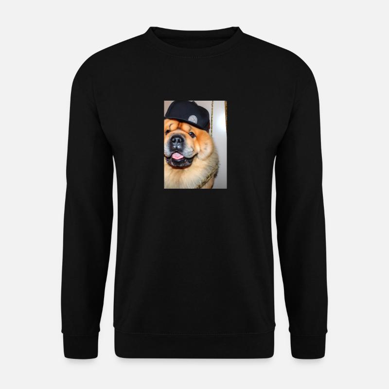 Cooler Hund mit Mütze - Unisex Pullover - Schwarz
