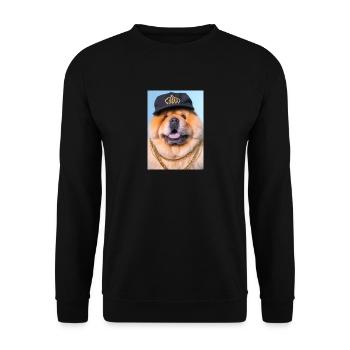 Cooler Hund mit Mütze - Unisex Pullover - Schwarz - Vorne - Alina (178cm) & Michal (187cm)