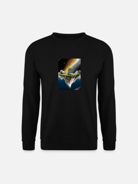 Flying Island Outer Space - Unisex Pullover - Schwarz