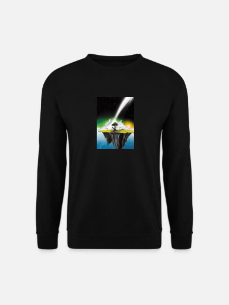 Flying Island Outer Space - Unisex Pullover - Schwarz