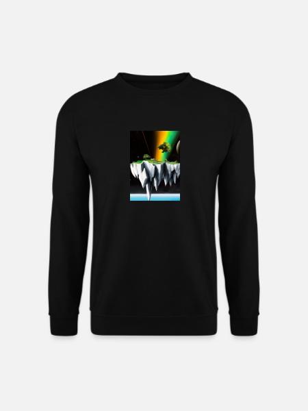 Flying Island Outer Space - Unisex Pullover - Schwarz