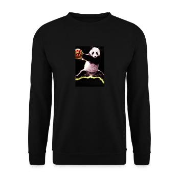 Basketball Dunk Panda - Unisex Pullover - Schwarz - Vorne - Alina (178cm) & Michal (187cm)