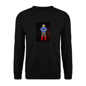 Superhelden Neon - Unisex Pullover - Schwarz - Vorne - Alina (178cm) & Michal (187cm)