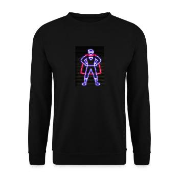 Superhelden Neon - Unisex Pullover - Schwarz - Vorne - Alina (178cm) & Michal (187cm)