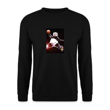 Basketball Dunk Panda - Unisex Pullover - Schwarz - Vorne - Alina (178cm) & Michal (187cm)