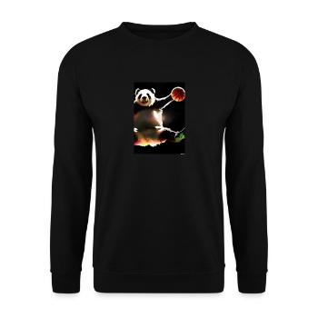 Basketball Dunk Panda - Unisex Pullover - Schwarz - Vorne - Alina (178cm) & Michal (187cm)