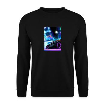 Sportwagen in der Großstadt - Unisex Pullover - Schwarz - Vorne - Alina (178cm) & Michal (187cm)
