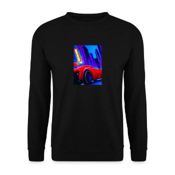Sportwagen in der Großstadt - Unisex Pullover - Schwarz - Vorne - Alina (178cm) & Michal (187cm)
