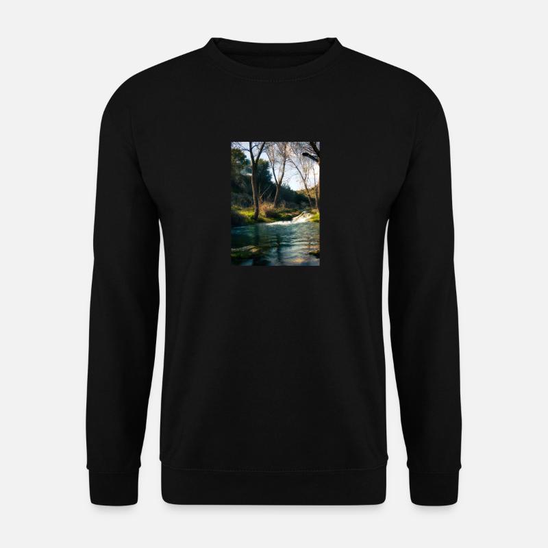 Forest River Wasserfall - Unisex Pullover - Schwarz