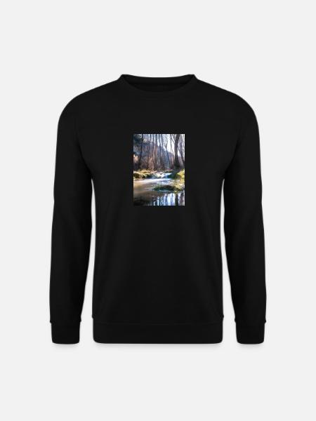 Forest River Wasserfall - Unisex Pullover - Schwarz