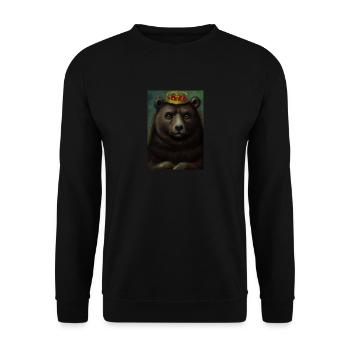 Bär mit Krone - Unisex Pullover - Schwarz - Vorne - Alina (178cm) & Michal (187cm)