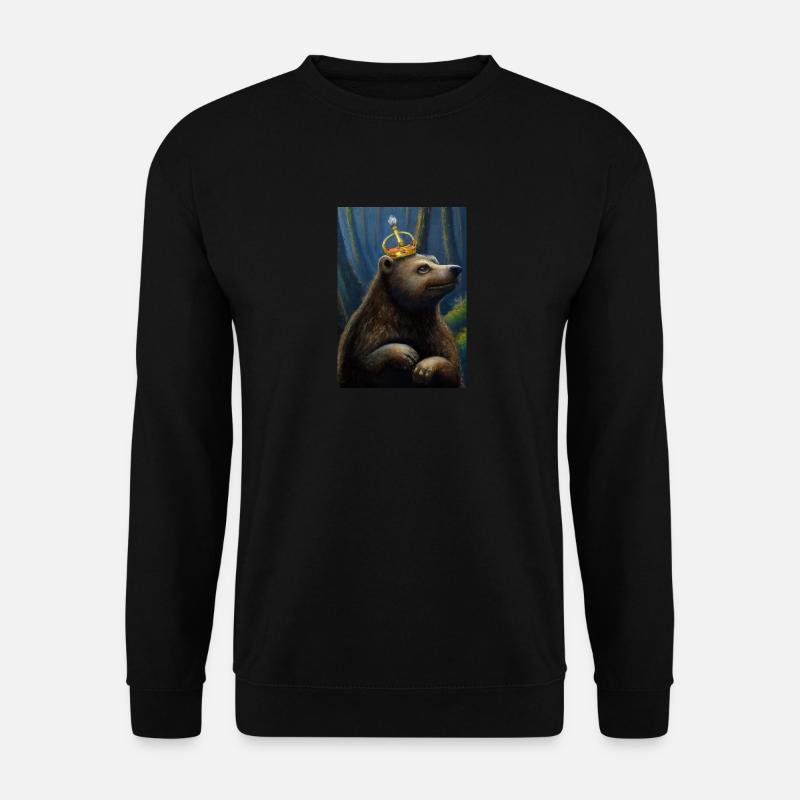 Bär mit Krone - Unisex Pullover - Schwarz