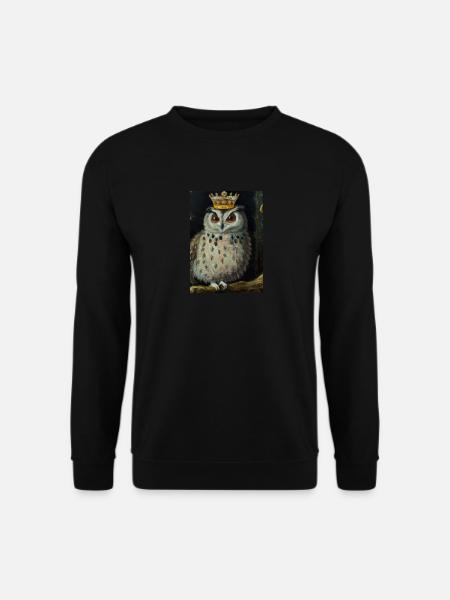 Eule mit Krone - Unisex Pullover - Schwarz