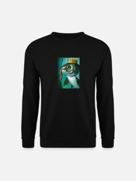 Fisch mit Krone - Unisex Pullover - Schwarz