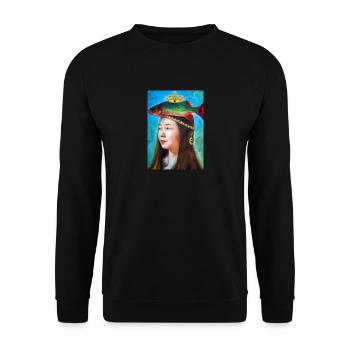 Frauen Fischkrone - Unisex Pullover - Schwarz - Vorne - Alina (178cm) & Michal (187cm)