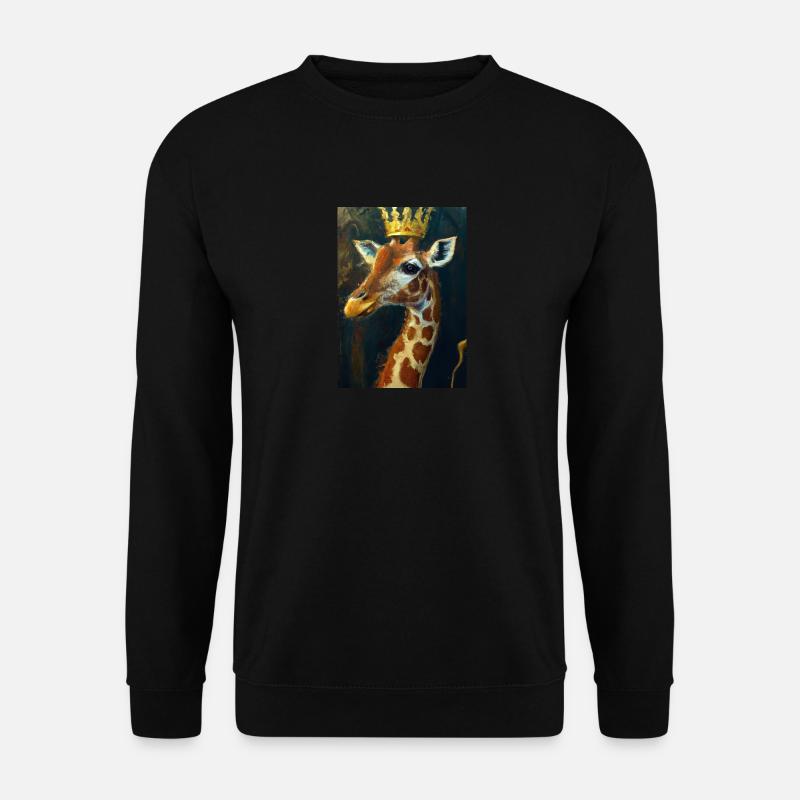 Giraffe mit Krone - Unisex Pullover - Schwarz