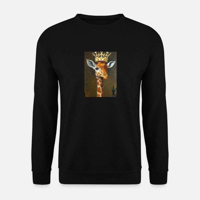 Giraffe mit Krone - Unisex Pullover - Schwarz