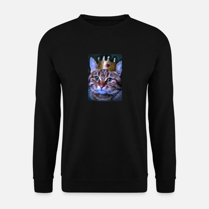 Katze mit Krone - Unisex Pullover - Schwarz