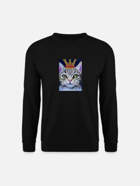 Katze mit Krone - Unisex Pullover - Schwarz