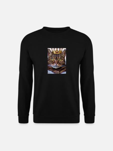 Katze mit Krone - Unisex Pullover - Schwarz
