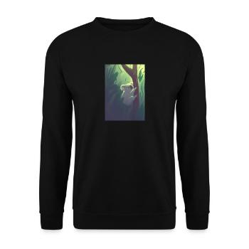 Ein Koala hängt an einem Baum - Unisex Pullover - Schwarz - Vorne - Alina (178cm) & Michal (187cm)