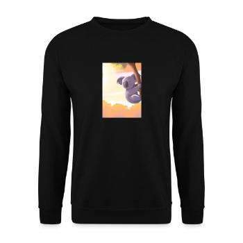 Ein Koala hängt an einem Baum - Unisex Pullover - Schwarz - Vorne - Alina (178cm) & Michal (187cm)