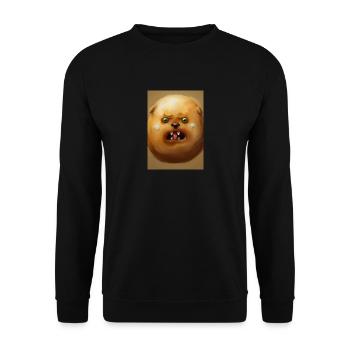 Kartoffel-Hund-Gesicht - Unisex Pullover - Schwarz - Vorne - Alina (178cm) & Michal (187cm)