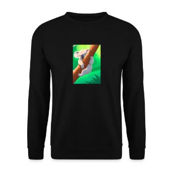 Ein Koala hängt an einem Baum - Unisex Pullover - Schwarz - Vorne - Alina (178cm) & Michal (187cm)