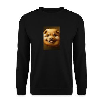 Kartoffel-Hund-Gesicht - Unisex Pullover - Schwarz - Vorne - Alina (178cm) & Michal (187cm)