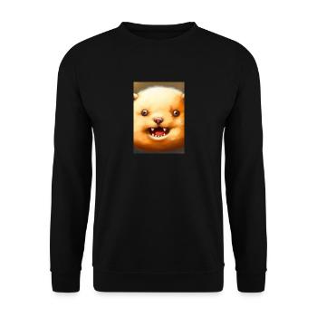 Kartoffel-Hund-Gesicht - Unisex Pullover - Schwarz - Vorne - Alina (178cm) & Michal (187cm)