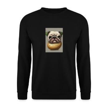 Kartoffel-Hund-Gesicht - Unisex Pullover - Schwarz - Vorne - Alina (178cm) & Michal (187cm)