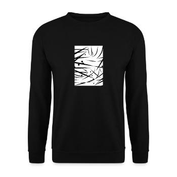 Linien und Punkte - Unisex Pullover - Schwarz - Vorne - Alina (178cm) & Michal (187cm)