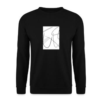 Linien und Punkte - Unisex Pullover - Schwarz - Vorne - Alina (178cm) & Michal (187cm)
