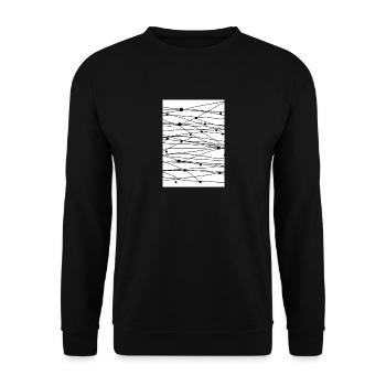 Linien und Punkte - Unisex Pullover - Schwarz - Vorne - Alina (178cm) & Michal (187cm)