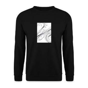 Linien und Punkte - Unisex Pullover - Schwarz - Vorne - Alina (178cm) & Michal (187cm)