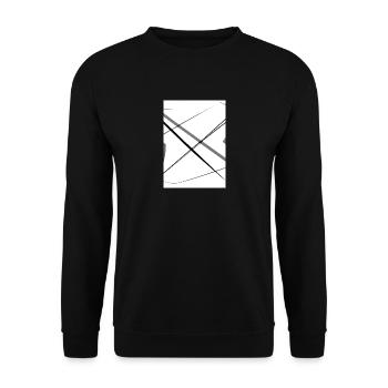 Linien und Punkte - Unisex Pullover - Schwarz - Vorne - Alina (178cm) & Michal (187cm)