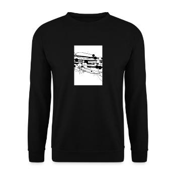 Linien und Punkte - Unisex Pullover - Schwarz - Vorne - Alina (178cm) & Michal (187cm)