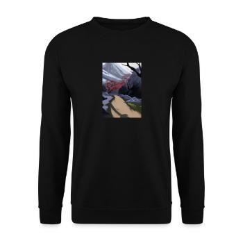 Pfad zu einem Berg - Unisex Pullover - Schwarz - Vorne - Alina (178cm) & Michal (187cm)