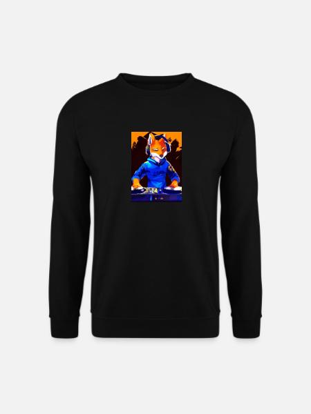 Fox am DJ-Pult - Unisex Pullover - Schwarz