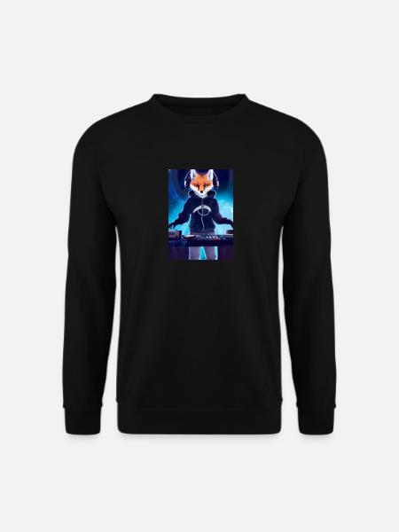 Fox am DJ-Pult - Unisex Pullover - Schwarz