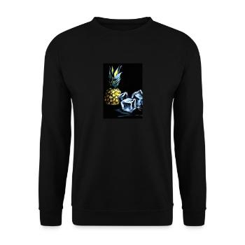 Ananas und Eiswürfel - Unisex Pullover - Schwarz - Vorne - Alina (178cm) & Michal (187cm)
