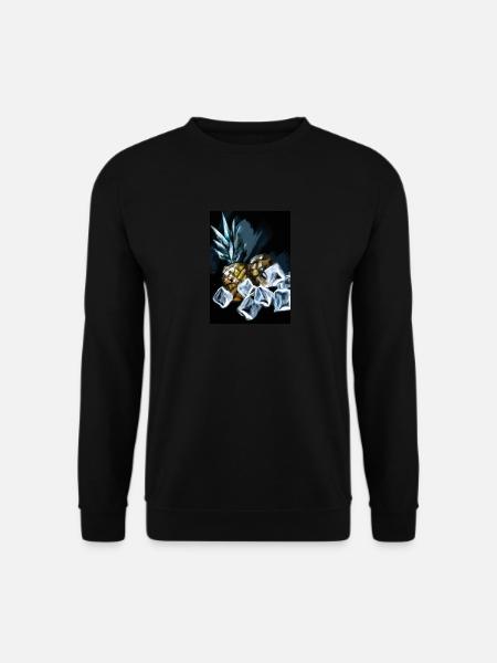 Ananas und Eiswürfel - Unisex Pullover - Schwarz